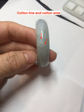 Load image into Gallery viewer, 45mm Certified Type A 100% Natural light green purple white flat Oval Jadeite Jade Bangle PJ70-2195