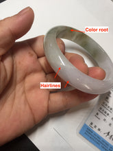 Load image into Gallery viewer, 57mm certified Type A 100% Natural dark green purple white Jadeite Jade bangle Y157-3002