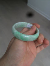 Load image into Gallery viewer, 50.5mm Certified Type A 100% Natural sunny apple green/brown oval Jadeite Jade bangle AZ134-1459