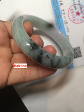 Load image into Gallery viewer, 55 mm Certified type A 100% Natural green/purple/black Jadeite bangle AT97-7557