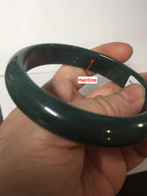 Load image into Gallery viewer, 59mm Certified Type A 100% Natural dark green/blue/gray/black Guatemala Jadeite bangle BS144-6408