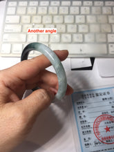 Load image into Gallery viewer, 55.5mm Certified Type A 100% Natural Dark Green Blue Gray Black Moonlit Ink (水墨月色) Round Cut Jadeite Jade Bangle BS149-0742