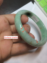Load image into Gallery viewer, 50.5mm Certified Type A 100% Natural sunny apple green/red Jadeite Jade oval bangle AJ67-0170