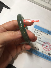 Load image into Gallery viewer, Shopify only. 54mm certified 100% natural Type A icy watery oliy dark green(油青) brown jadeite jade bangle BS103-4060