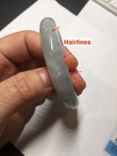 Load image into Gallery viewer, 54.5mm 100% natural type A icy watery light green/brown/black seaweed jadeite jade bangle Y154-5248