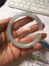 Load image into Gallery viewer, 55mm certified 100% natural Type A light green purple white round cut jadeite jade bangle PA237-9872