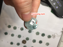 Load image into Gallery viewer, 100% Natural type A green gray with green floating flowers jadeite Forget-Me-Not(勿忘我) Flower Pendant group PA251