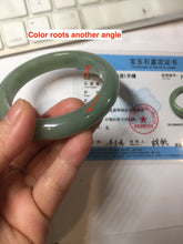 Load image into Gallery viewer, 57.5mm Certified Type A 100% Natural Oily Dark Green Gray Black(油青) Jadeite Jade Bangle PE106-7160