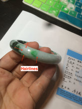 Load image into Gallery viewer, 56.3mm certified 100% natural Type A dark green/sunny green jadeite jade bangle K106-2835