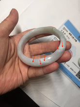 Load image into Gallery viewer, 54.5mm Certified Type A 100% Natural sunny green/dark green Jadeite Jade bangle AM96-2727