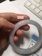 Load image into Gallery viewer, 56.4mm certified 100% natural Type A icy light green/purple jadeite jade bangle PE6-0298