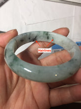 Load image into Gallery viewer, 56.5mm Certified 100% natural Type A light green with green floating flowers jadeite jade bangle PH241-7292