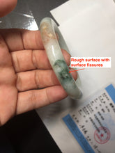 Load image into Gallery viewer, 53.5mm certified natural 100% natural Type A light green red round cut jadeite jade bangle BP22-7250