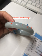 Load image into Gallery viewer, 56.3mm certified 100% natural type A icy watery white light green chubby jadeite jade bangle AH97-0549