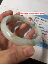 Load image into Gallery viewer, 57.5mm certificated Type A 100% Natural light green/red/brown Jadeite Jade bangle Y165-7275