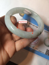 Load image into Gallery viewer, 55mm certified Type A 100% Natural green/white Jadeite Jade bangle BF67-4487