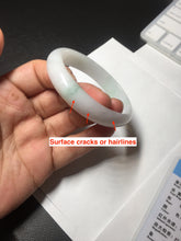 Load image into Gallery viewer, 52mm certified Type A 100% Natural green/white oval Jadeite Jade bangle BM60-0287