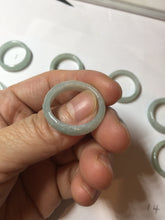 Load image into Gallery viewer, Size 6 1/2-10 1/2 100% natural type A light green white jadeite band ring group AA111