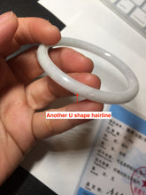Load image into Gallery viewer, Sold please don't order. Thanks. 56.5mm 100% natural Type A light green white round cut jadeite jade bangle BL89-4671