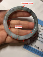 Load image into Gallery viewer, 56.3mm Certified Type A 100% Natural dark green/purple/gray round cut Jadeite bangle AA129-6929