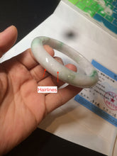 Load image into Gallery viewer, 60mm certified 100% natural type A sunny green white jadeite jade bangle BH31-5424