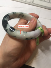 Load image into Gallery viewer, 57.8mm certified 100% natural light green/purple jadeite jade bangle F110-6206