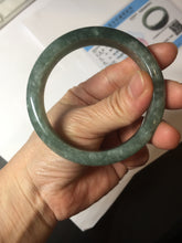 Load image into Gallery viewer, 56.4mm certified type A 100% Natural oily dark green gray black with flying snow Jadeite jade bangle PC203-7671