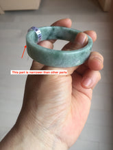 Load image into Gallery viewer, 52.8mm Certified type A 100% Natural green with green floating flowers Jadeite Jade square bangle PC36-0408