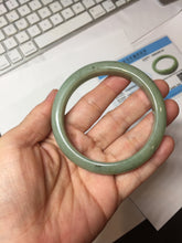 Load image into Gallery viewer, 58.4mm Certified Type A 100% Natural Oily Dark Green Gray Black(油青) Jadeite Jade Bangle PH259-7141