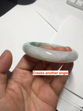 Load image into Gallery viewer, 56mm certified 100% natural icy watery light white/sunny green jadeite jade bangle BN72-3878