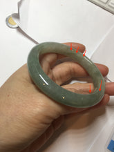 Load image into Gallery viewer, 56.5mm Certified 100% natural Type A oily dark green/gray/black (老油青) jadeite jade bangle PF34-5472
