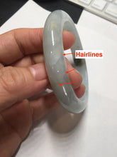 Load image into Gallery viewer, 56.5mm 100% natural type A icy watery light green/brown/black seaweed jadeite jade bangle Q139-5250