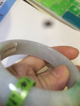 Load image into Gallery viewer, 50mm 100% natural Type A sunny green/purple oval jadeite jade bangle E51-1084