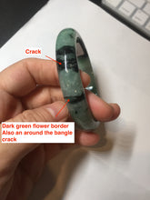 Load image into Gallery viewer, Shopify only! 59mm certified type A 100% Natural icy watery green/black Jadeite Jade bangle BM44-8566