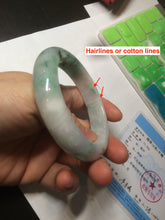 Load image into Gallery viewer, 57.7mm certificated Type A 100% Natural sunny green/white/purple Jadeite Jade bangle AY49-4128