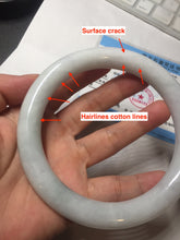 Load image into Gallery viewer, 74.5mm certified Type A 100% Natural light green white round cut plus size Jadeite Jade bangle BP171-(1257)