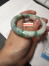 Load image into Gallery viewer, 53.7mm Certified 100% natural Type A sunny green purple jadeite jade bangle BQ35-4145