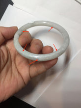 Load image into Gallery viewer, 60mm Certified Type A 100% Natural light green white round cut jadeite Jade bangle PB261-(3216)