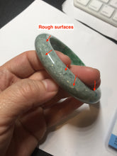 Load image into Gallery viewer, 60.5mm certified Type A 100% Natural sunny green gray black Jadeite Jade bangle BS82-9879