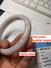 Load image into Gallery viewer, 57.5mm certified Type A 100% Natural light green purple white slim Jadeite Jade bangle BQ72-4938