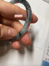 Load image into Gallery viewer, 55.8mm Certified Type A 100% Natural icy watery dark green/purple/gray round cut Jadeite bangle AA131-6925