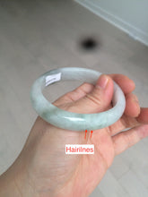 Load image into Gallery viewer, 51.5mm certified 100% natural Type A light green/white oval jadeite jade bangle AZ124-2782