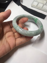 Load image into Gallery viewer, 58mm certified 100% natural type A sunny green/purple/white/gray jadeite jade bangle PJ69-2986