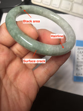 Load image into Gallery viewer, 51.1mm certified 100% natural Type A dark green yellow gray round cut jadeite jade bangle H163-6011