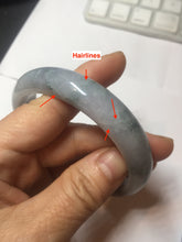 Load image into Gallery viewer, 59mm certified 100% natural Type A light green/purple white Snowy Pine Forest jadeite jade bangle PC200-3060