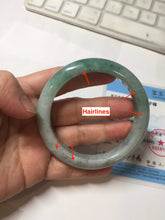 Load image into Gallery viewer, 57mm Certified Type A 100% Natural sunny green/gray/black chubby Jadeite bangle PB242-9546