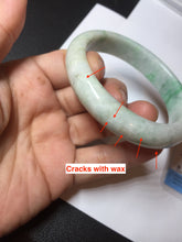 Load image into Gallery viewer, 56mm Certified type A 100% Natural sunny green/white Jadeite bangle AY87-3479