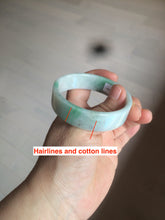 Load image into Gallery viewer, 52.5mm Certified type A 100% Natural sunny green/purple/white square Jadeite Jade bangle AX45-4714