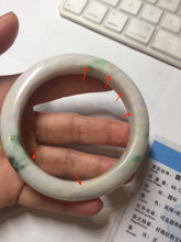 Load image into Gallery viewer, 59.3mm 100% Natural type A sunny green purple white Jadeite Jade bangle PE43-5481