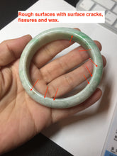 Load image into Gallery viewer, 56 mm Certified type A 100% Natural sunny green/white Jadeite bangle AY84-3462